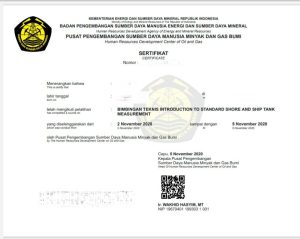 Sertifikat pelatihan SDM
